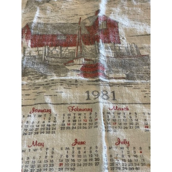 Two Calendar Dish Towels 1986 And 1966 - Picture 2 of 6